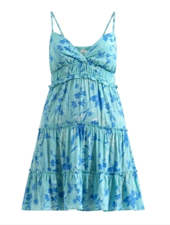 No Boundaries Dresses & Skirts - Net Floral Blue Sundress With Adjustable Straps
